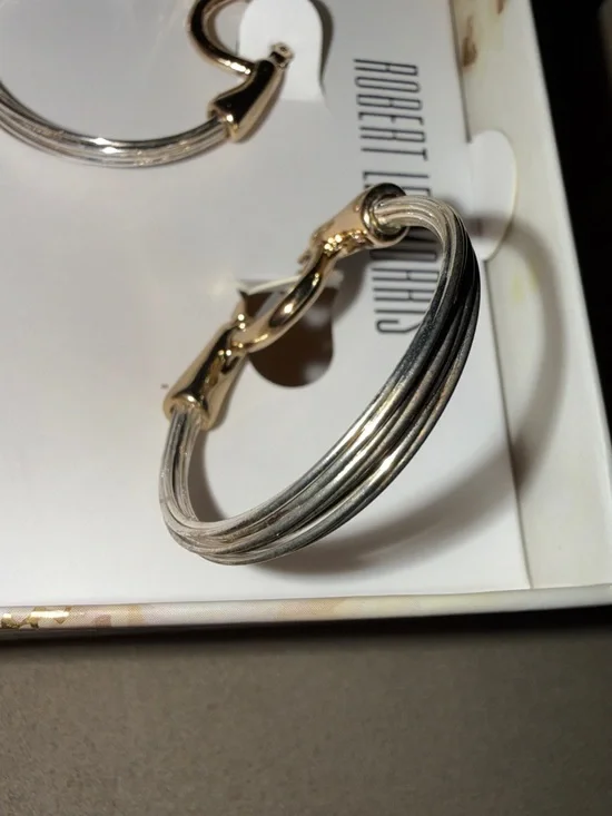 NIB Robert Lee Morris Two-Tone Hoop Earrings - Picture 8 of 10